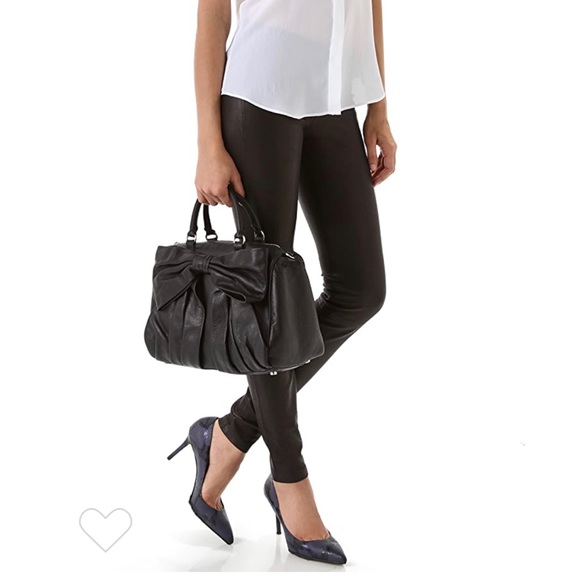 Theory 100% Leather Pants Lambskin Skinny Leggings, Purple - Picture 2 of 10